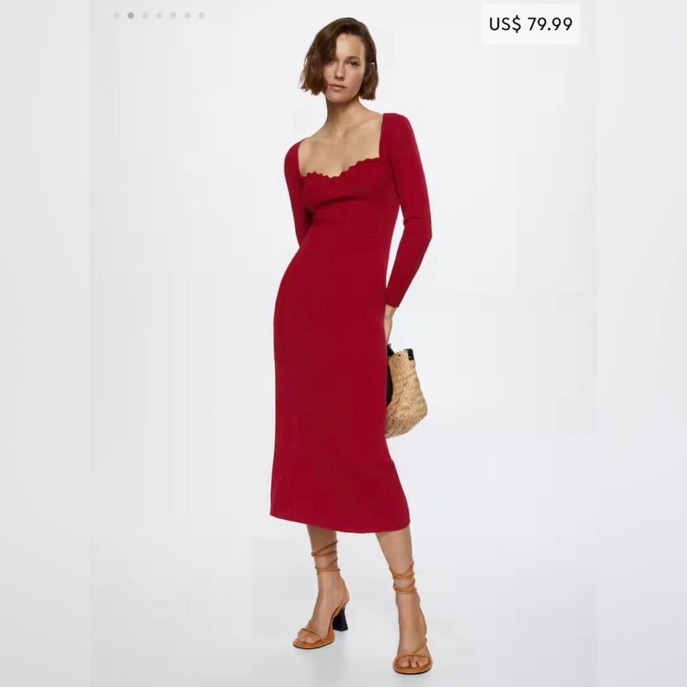 NWOT MANGO Bra Effect Knit Dress, XS